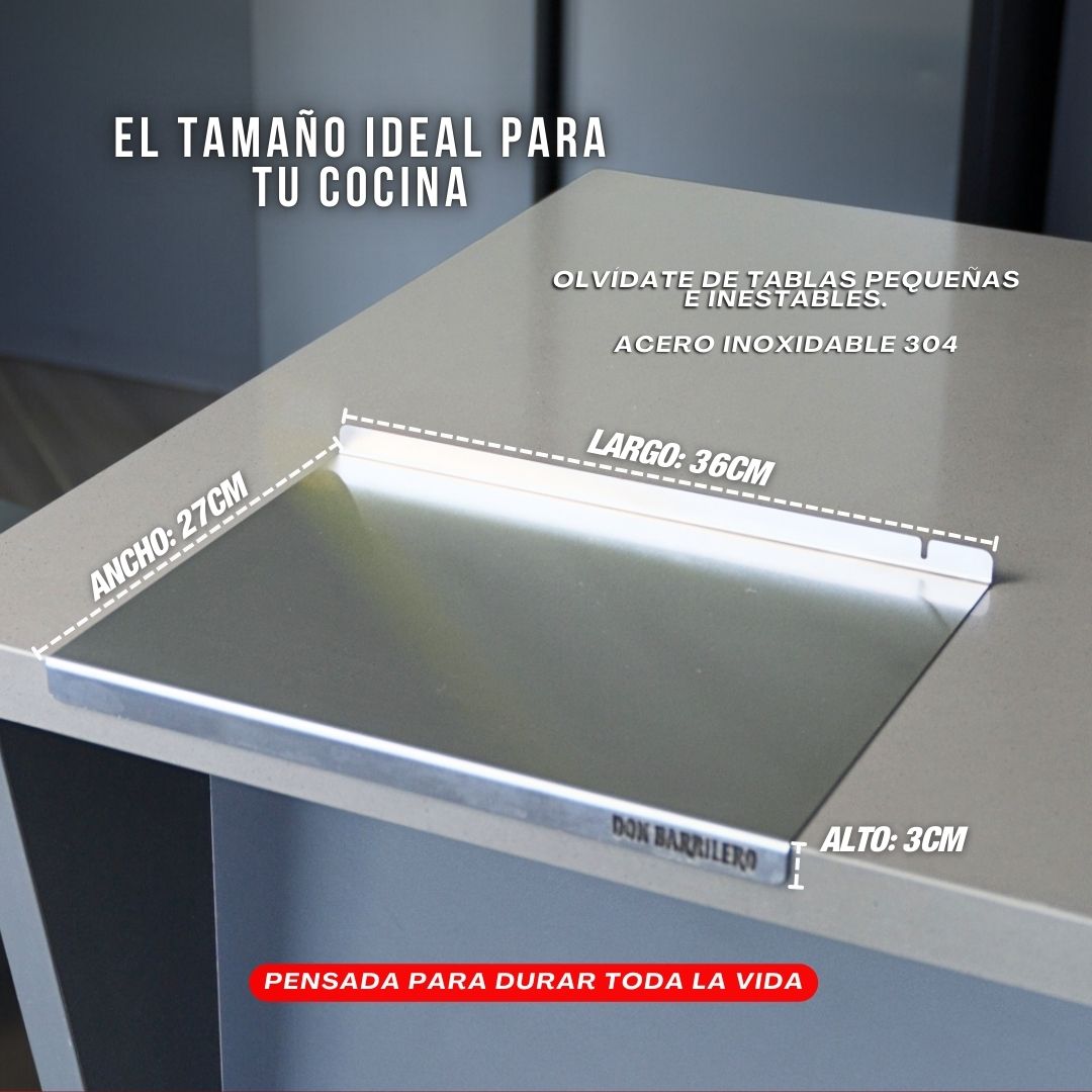 TABLA ACERO 304 PARA COCINA + RECOGEDOR OBSEQUIO 🎁