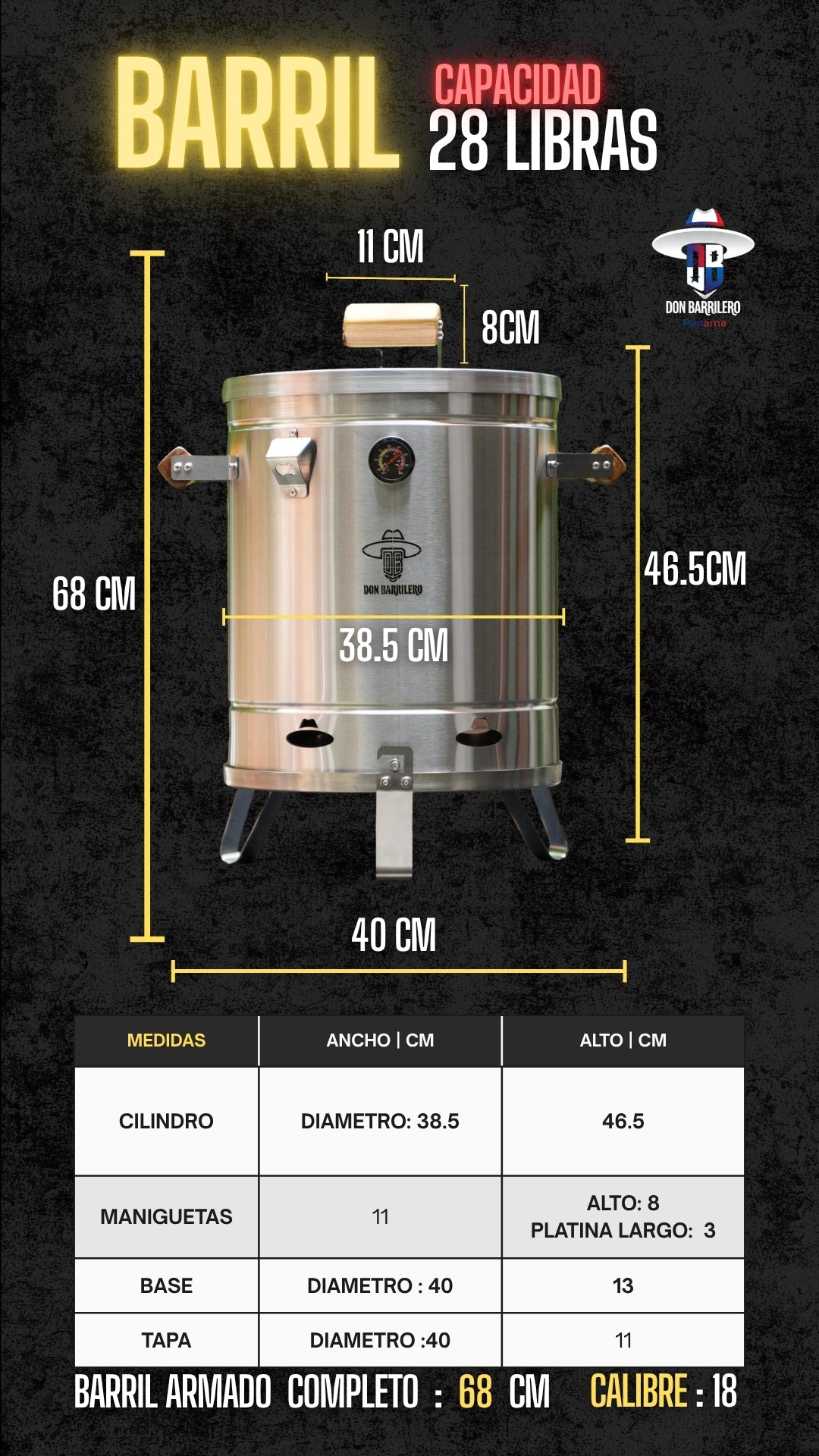 PRECIO DE REMATE BARRIL ASADOR 28 LIBRAS ¡POR SOLO $299.99!