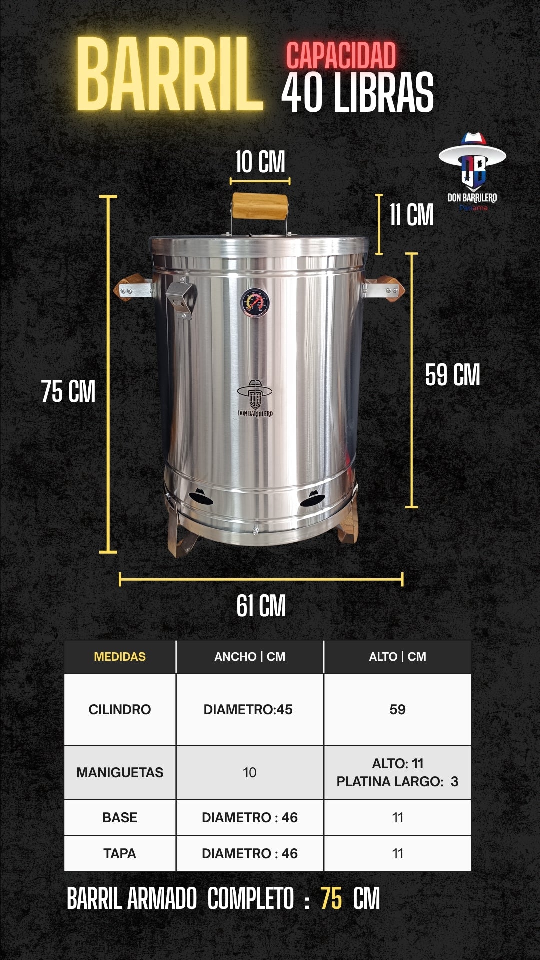 PRECIO DE REMATE BARRIL ASADOR 45 libras ¡POR SOLO $349.99!